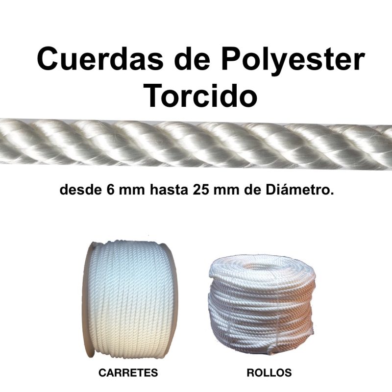 15 Cordeles y Cabos de Polyester Torcido