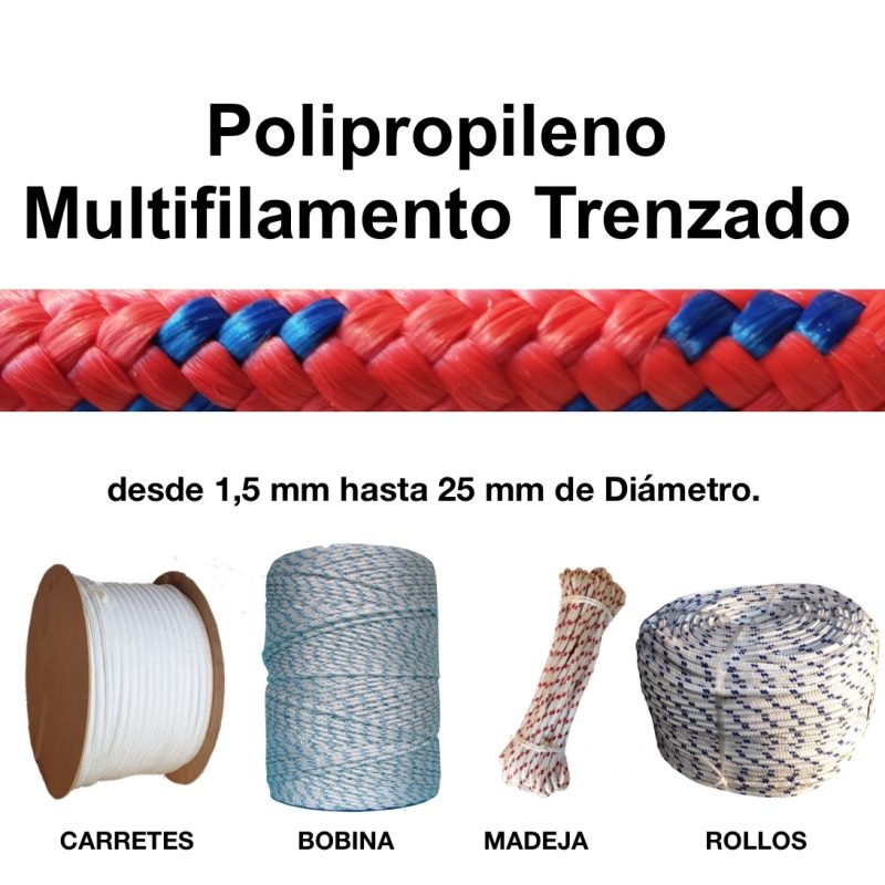 03 Cuerdas de Polipropileno Multifilamento Trenzado