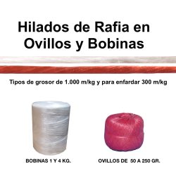 09 Hilados de Rafia en Ovillos y Bobinas