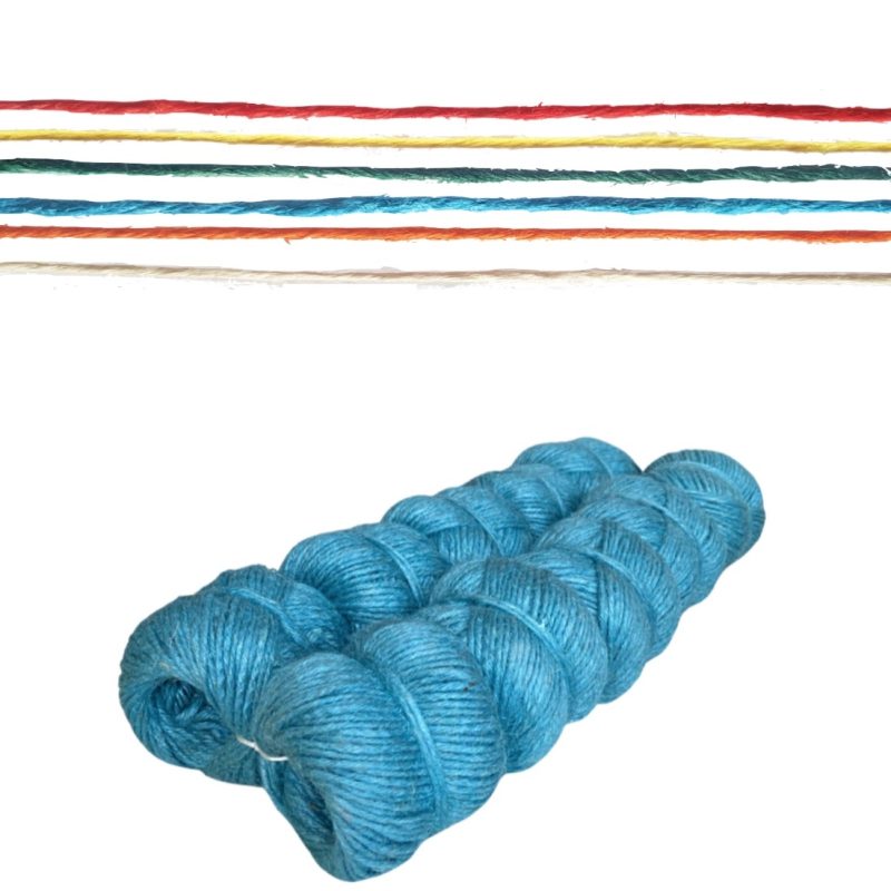 Hilo de Yute Color Azul 2mm en Ovillos de 100Grs. (Pack de 10 Ovillos)