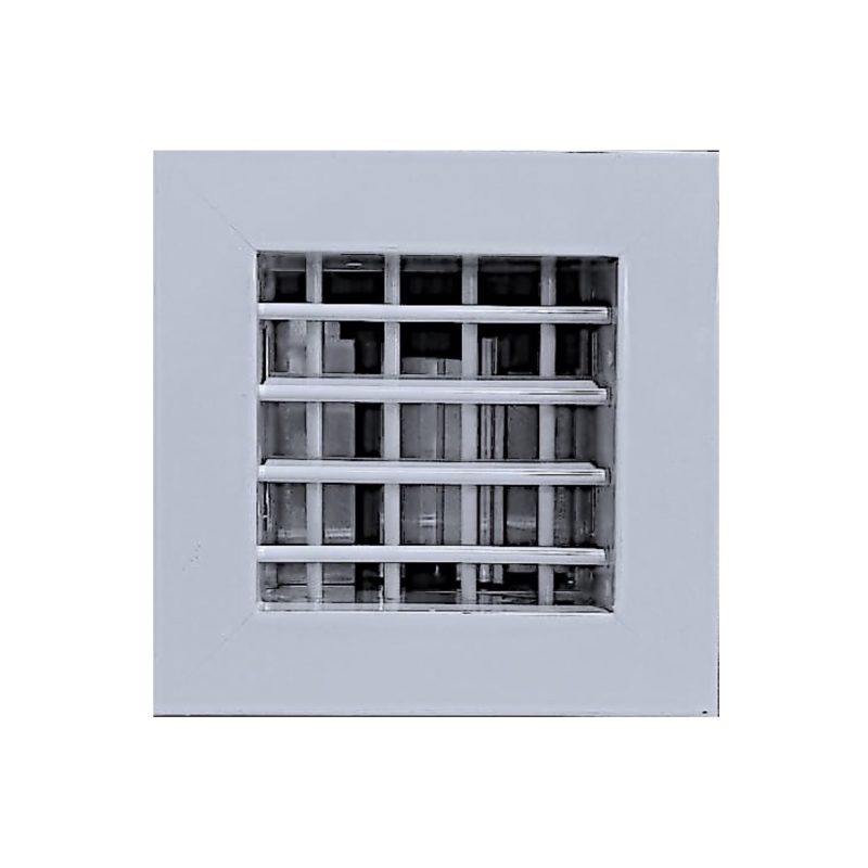 W 0789 - Rejilla Canalización 10 x 10 cm Blanca Con Aletas 14.5x 14.5