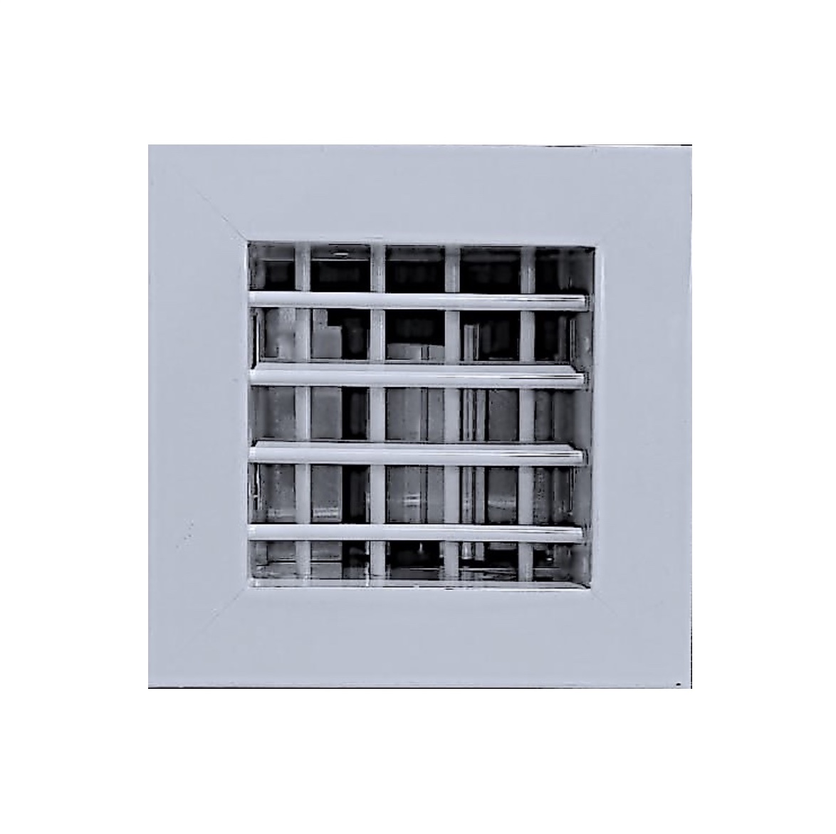 W 0789 - Rejilla Canalización 10 x 10 cm Blanca Con Aletas 14.5x 14.5