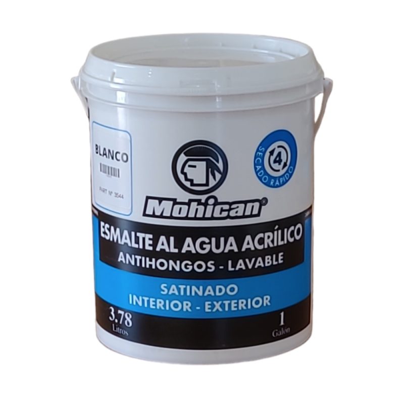 Esmalte al Agua Blanco 1 Galon Antihongos Mohican