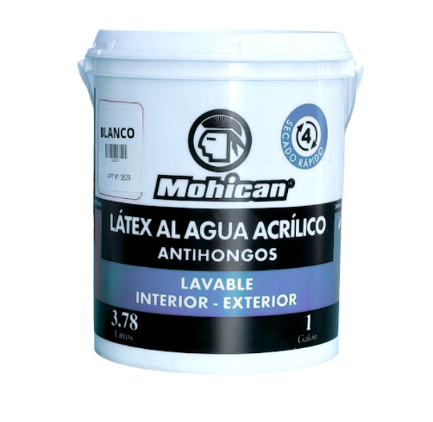 Latex al Agua Blanco 1 Galon Antihongos Mohican