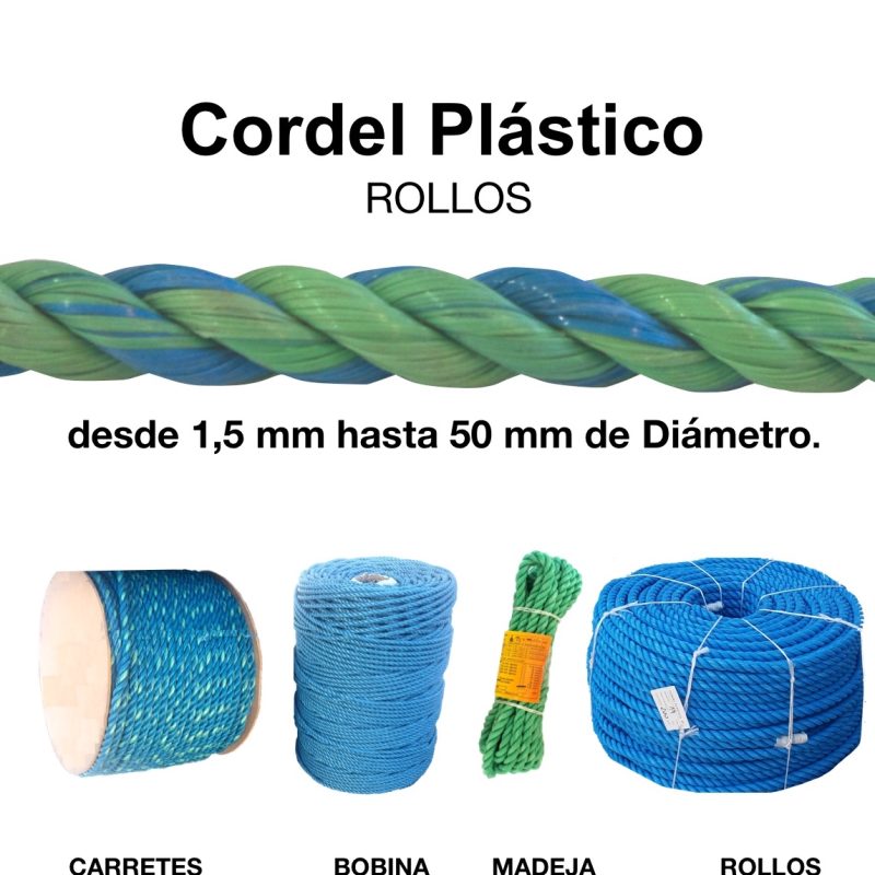 02 Cordel Plástico y Cabos de Polipropileno Monofilamento en Rollos