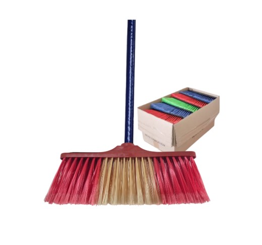 Escobillon Plástico 27,5 cm x 180 gr Intermedio Mango Madera Caja 100 Unidades